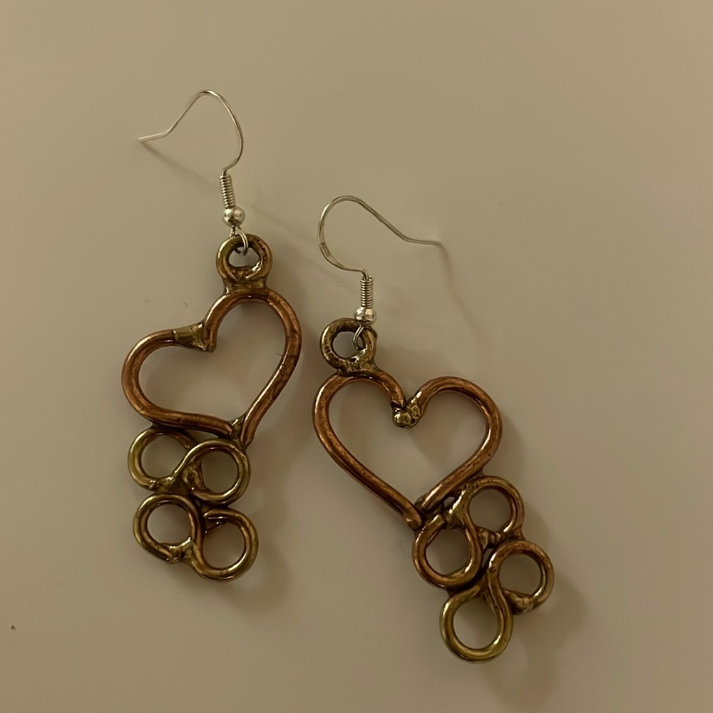 Rose and gold earrings